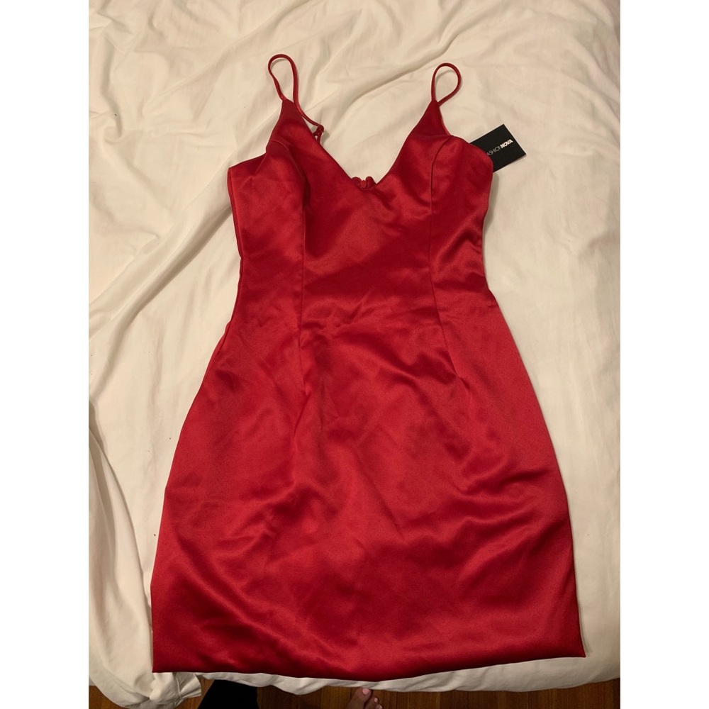 Selena Red Satin Dress - Picture 8 of 8